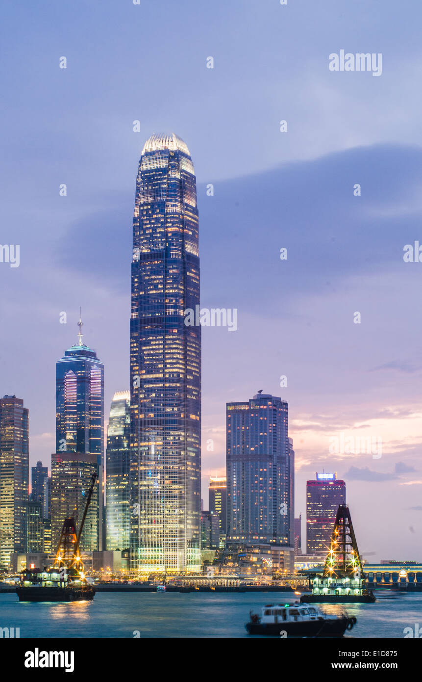 IFC-Türme, eines der höchsten Gebäude in Hongkong. Stockfoto