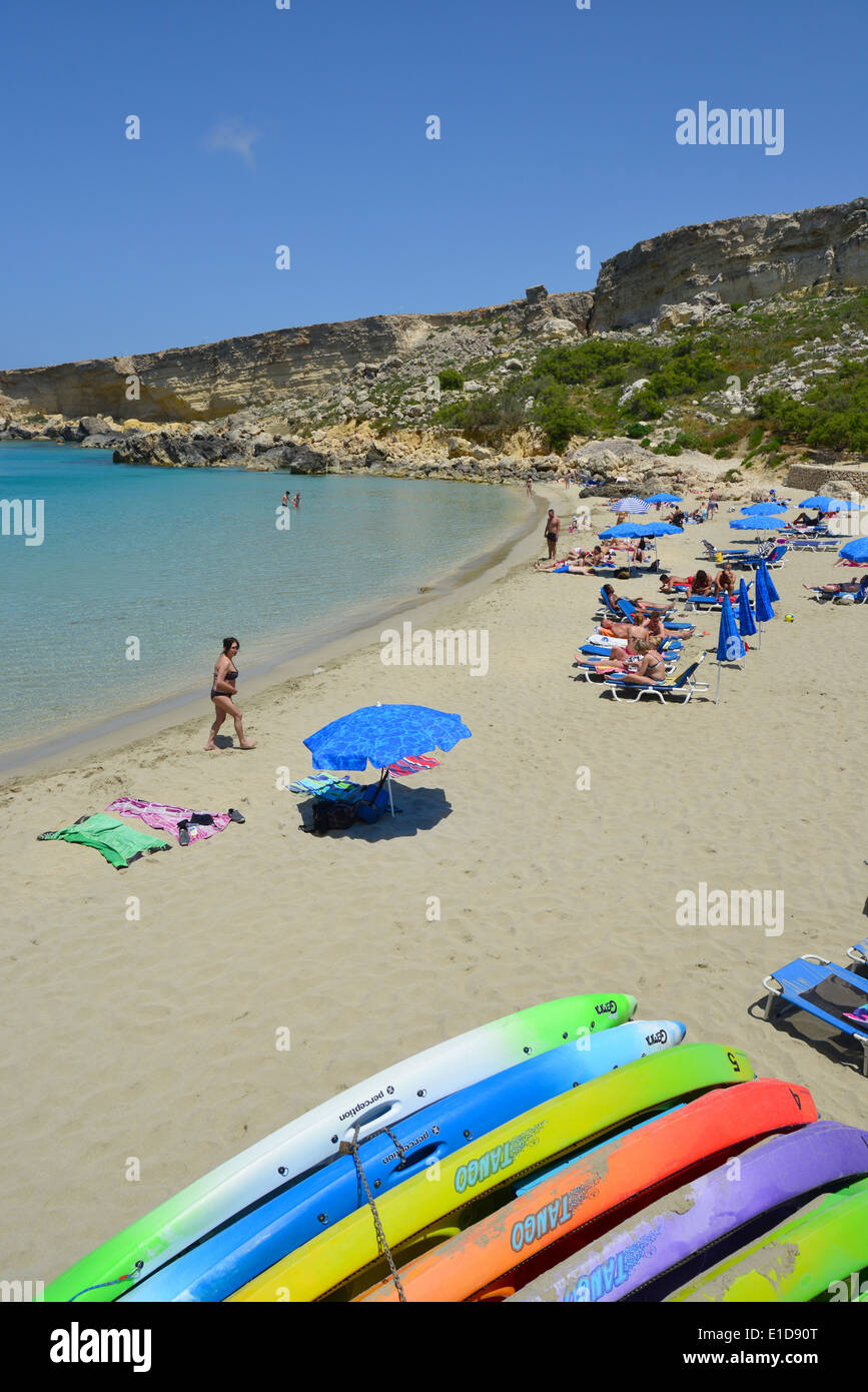 Strandblick, Paradise Bay, Northern District, Malta Majjistral Region, Republik Malta Stockfoto