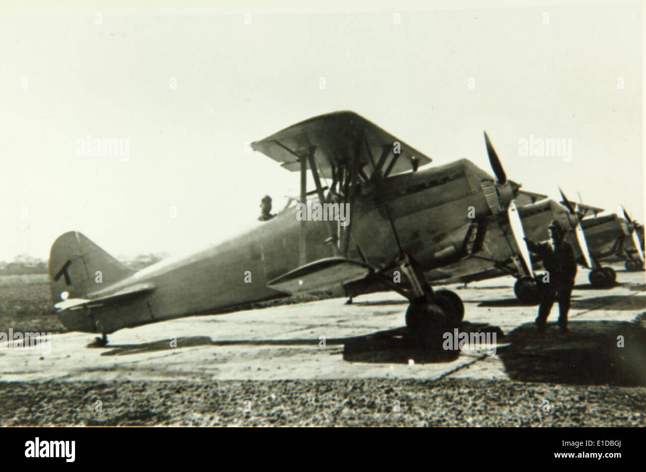Die Kawasaki Ki-10, auch bekannt als Perry Ki-10, war ein japanisches Doppeldecker, das in den ersten Jahren des Zweiten Weltkriegs eingesetzt wurde und für seine Manövrierfähigkeit bekannt war. Stockfoto