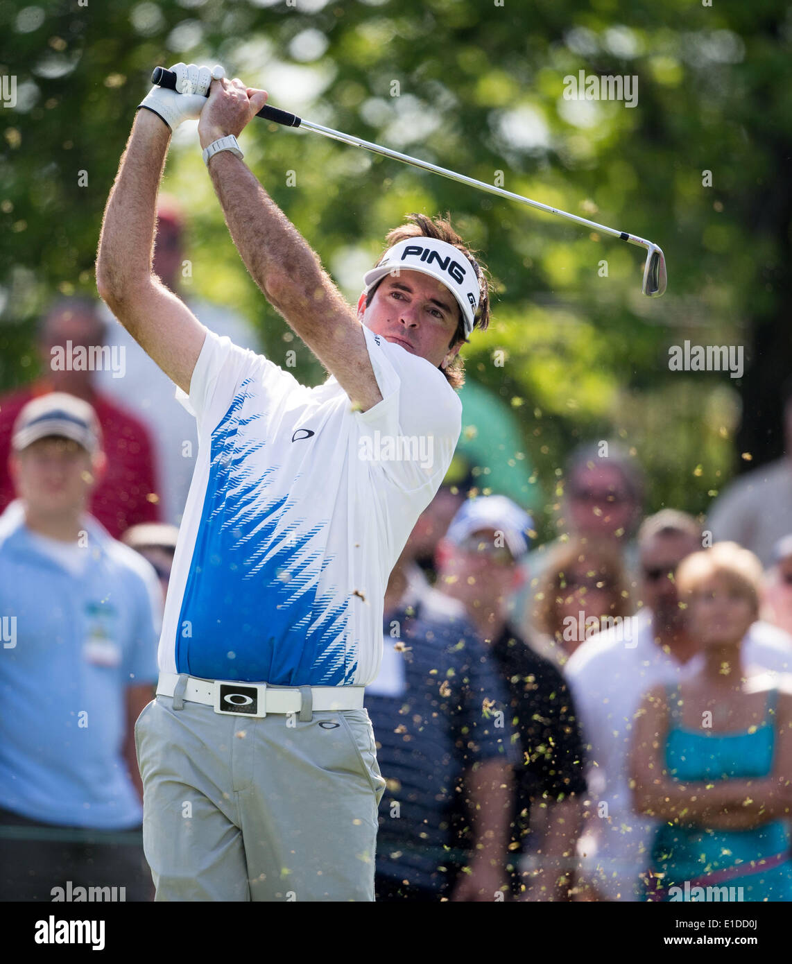 Columbus, USA. 31. Mai 2014. Bubba Watson der Vereinigten Staaten abschlägt während des Memorial-Turniers im Muirfield Village Golf Club in Dublin, den Vereinigten Staaten am 31. Mai 2014. Bildnachweis: Shen Ting/Xinhua/Alamy Live-Nachrichten Stockfoto