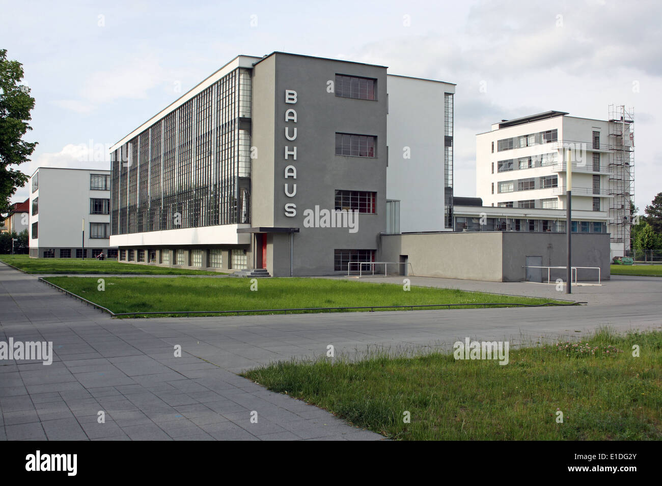 Die renovierte Bauhaus in Dessau Deutschland, einer der großen Definition Bauten der frühen Moderne in Architektur, Architekt Walter Gropius Stockfoto