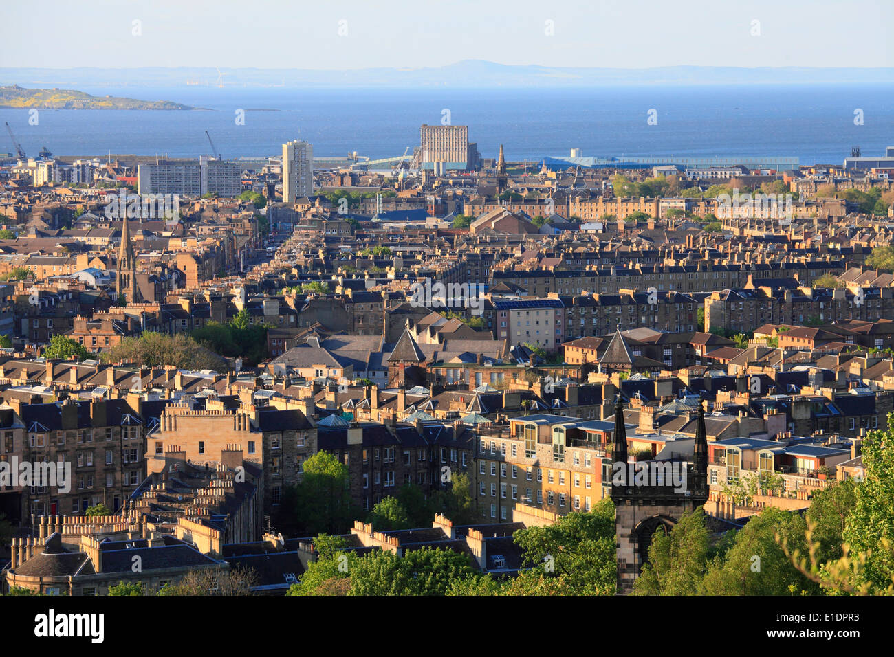 UK, Schottland, Edinburgh, Leith, Firth of Forth, Luftbild, Stockfoto