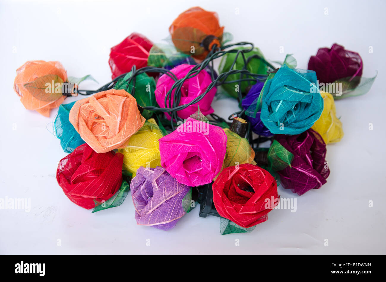 Bunte künstliche Rose für Dekoration Stockfoto