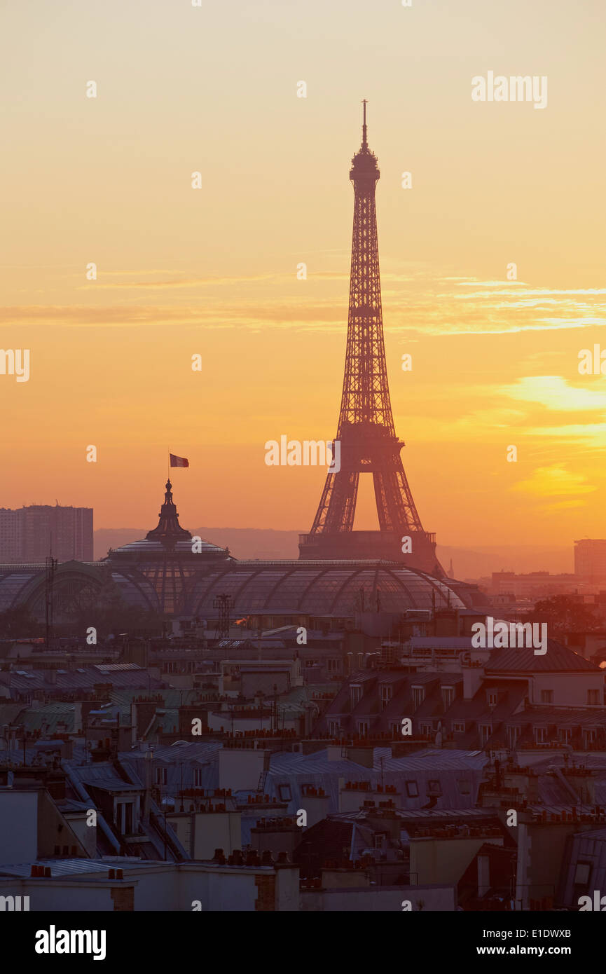 Frankreich, Paris, Eiffelturm bei Nacht Stockfoto