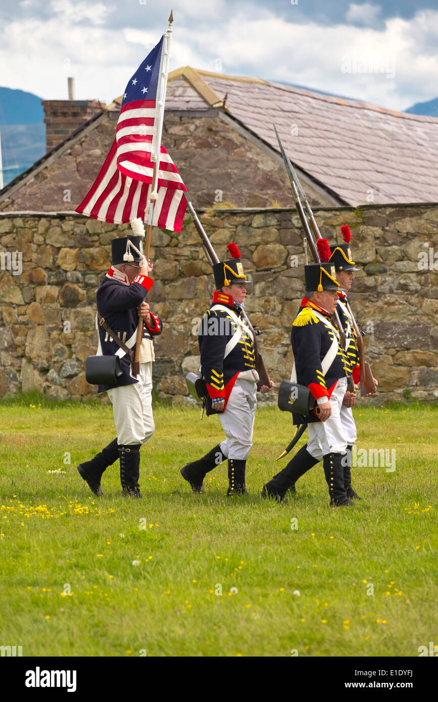 Anglesey Husaren Fort Bellan North Wales Uk Reenactment. Stockfoto