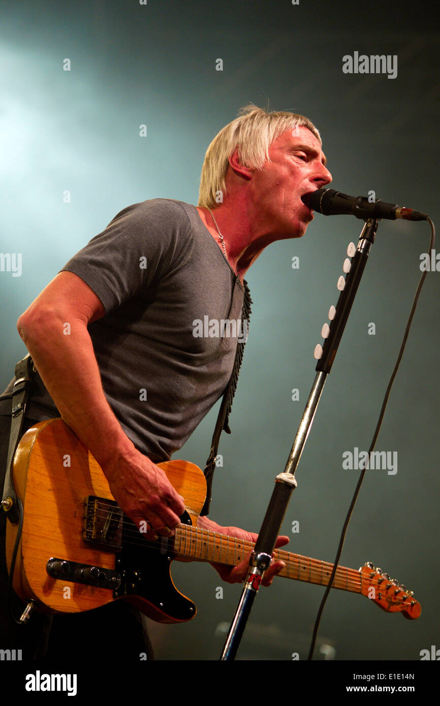 Paul Weller führt am 31. Mai 2014 in Berlin im "Huxleys neue Welt". Stockfoto