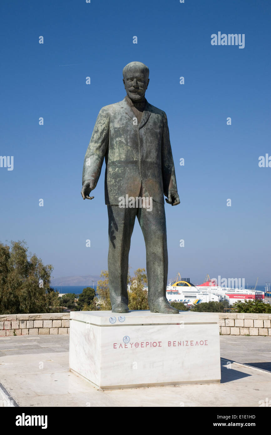Eleftherios Venizelos Statue in Irakleio, Crete Stockfoto