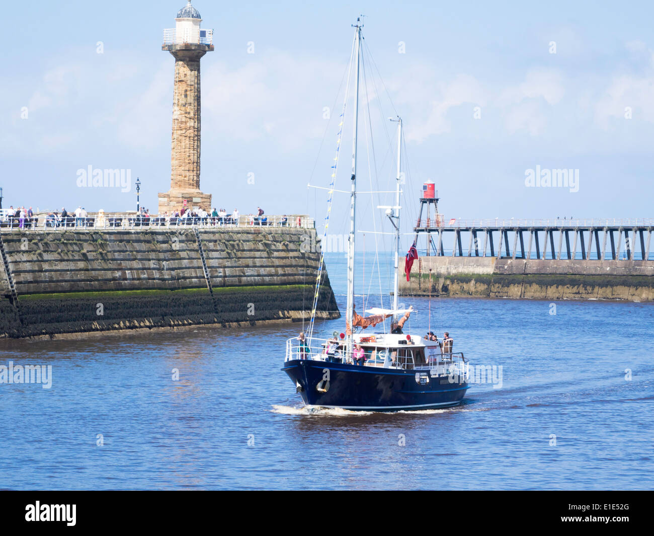 Segelboot Specksioneer Rückkehr von einer Whitby Hafen Vergnügungsreise Stockfoto Segelboot Specksioneer Rückkehr von einer Whitby Hafen Vergnügungsreise Stockfoto