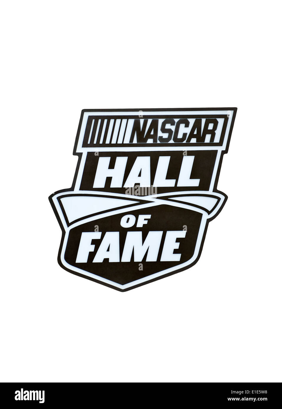 NASCAR Hall Of Fame Emblem Ausschnitt, von Nascar Hall Of Fame in Charlotte, North Carolina Stockfoto