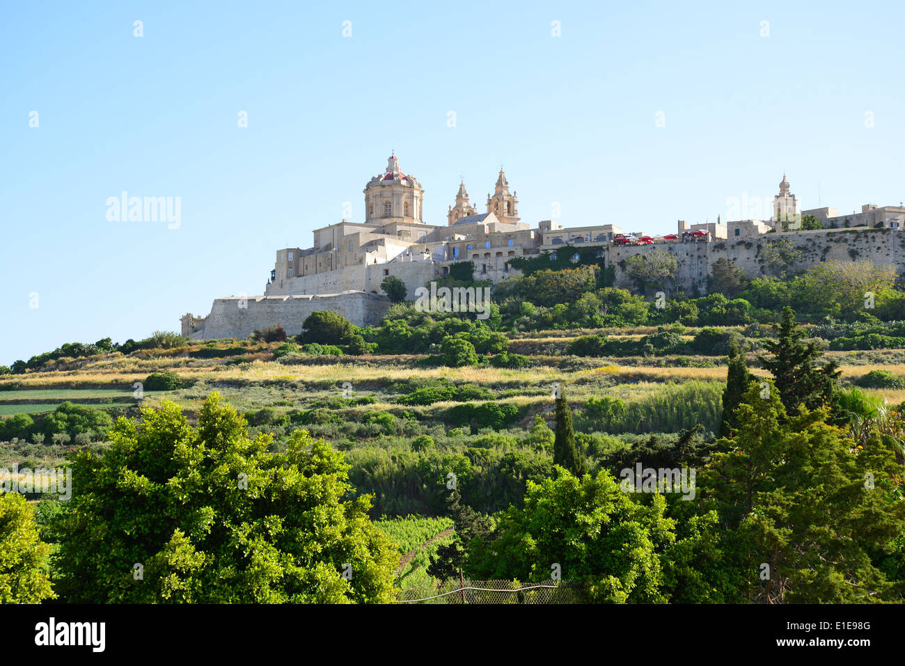 Mittelalterliche ummauerte Stadt Mdina (Città Vecchia), Western District, Malta Majjistral Region, Republik Malta Stockfoto