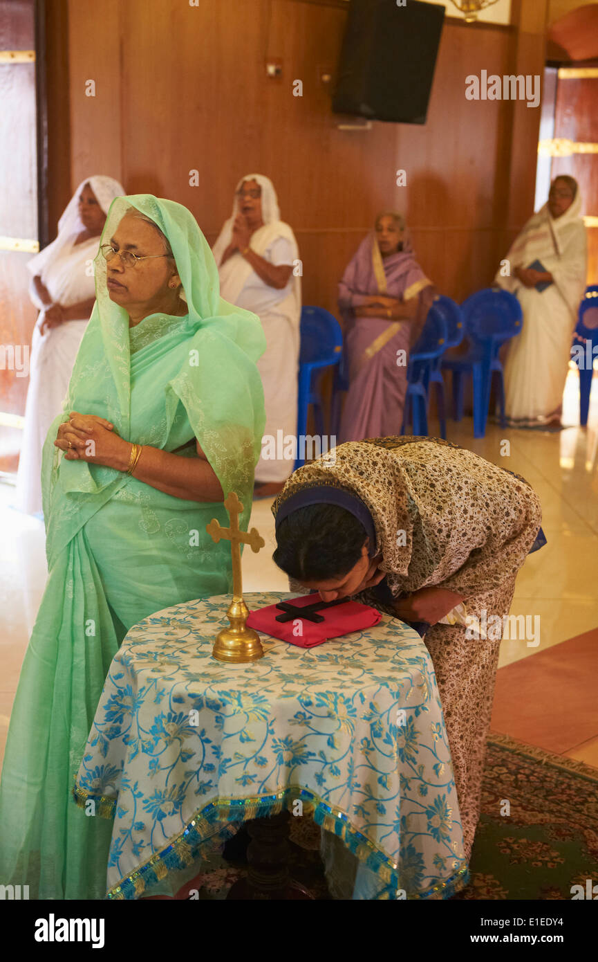 Indien, Kerala Zustand, Thrissur, Masse an der Chaldäisch-katholischen Kirche Stockfoto