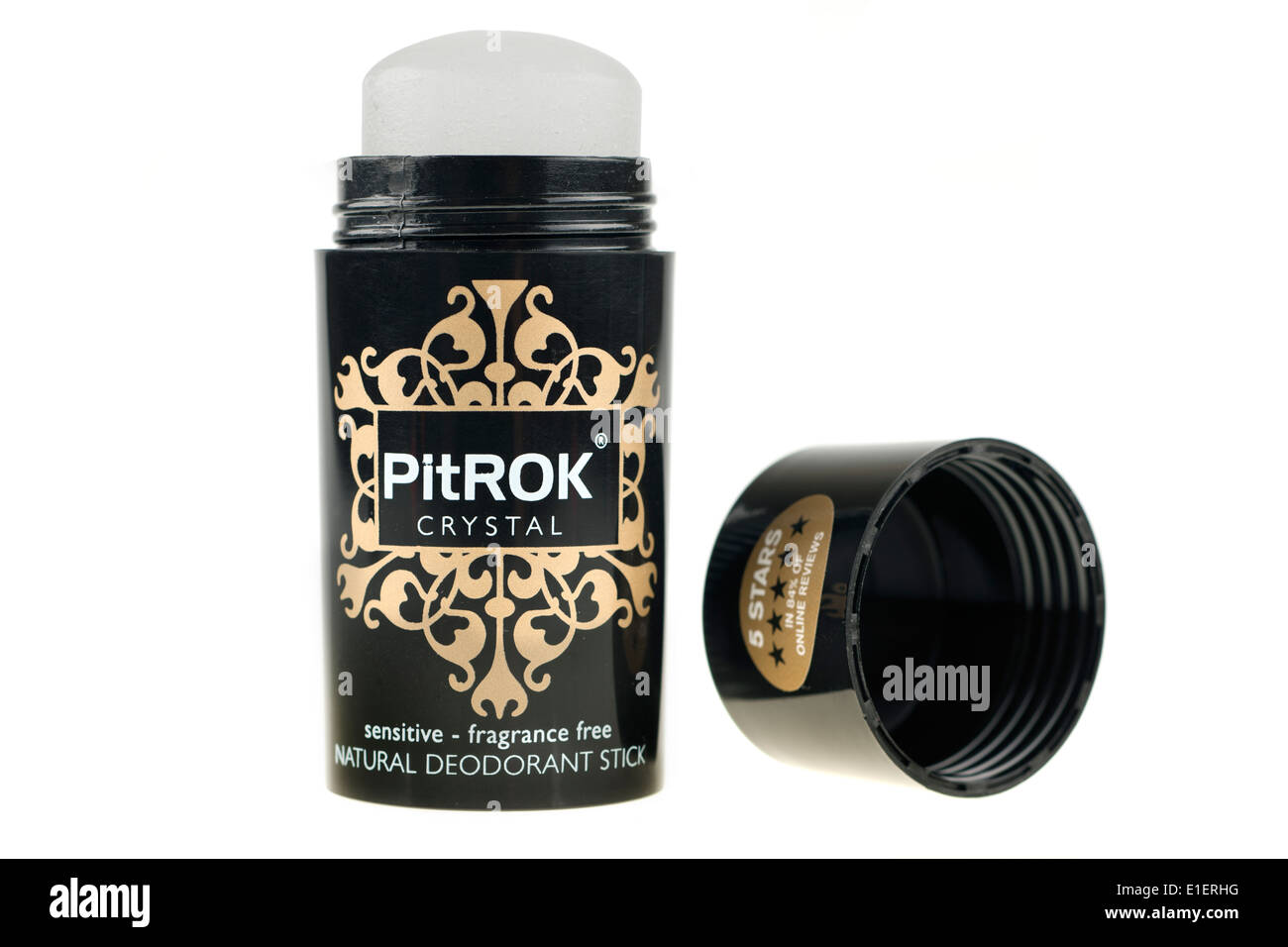 PitRok Kristall sensibler Duft frei natürliches Deodorant stick Stockfoto