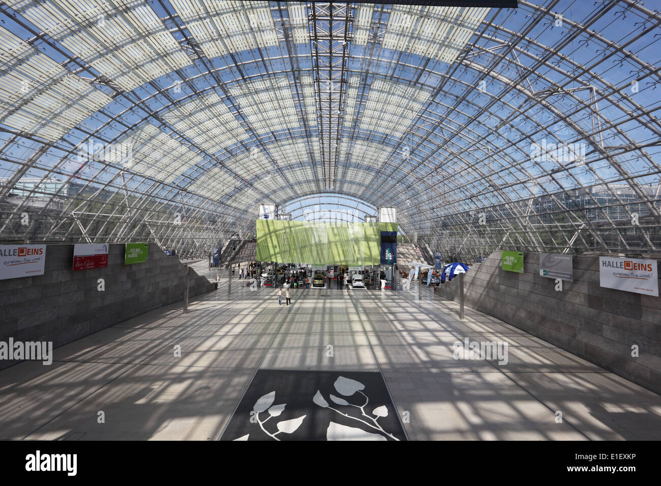 Leipziger Messe Gebäudeinnere. Sachsen, Deutschland Stockfoto