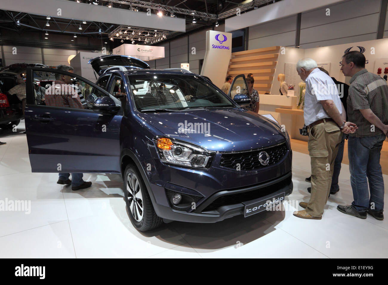 SsangYong Korando Geländewagen auf der AMI - Auto Mobil International Fachmesse am 1. Juni 2014 in Leipzig, Deutschland Stockfoto