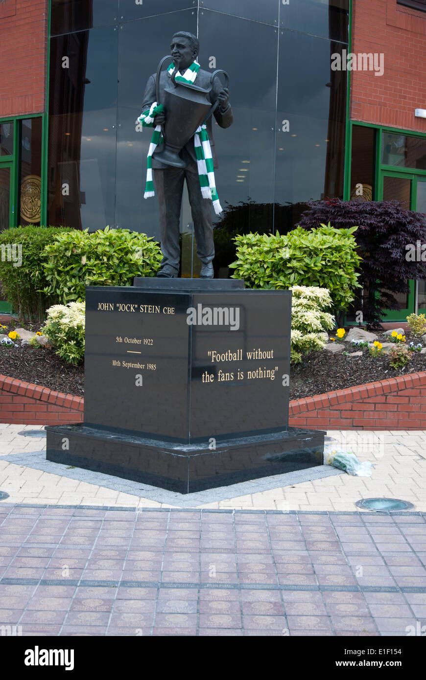 Statue von Jock Stein CBE Celtic Park Parkhead Glasgow Stockfoto