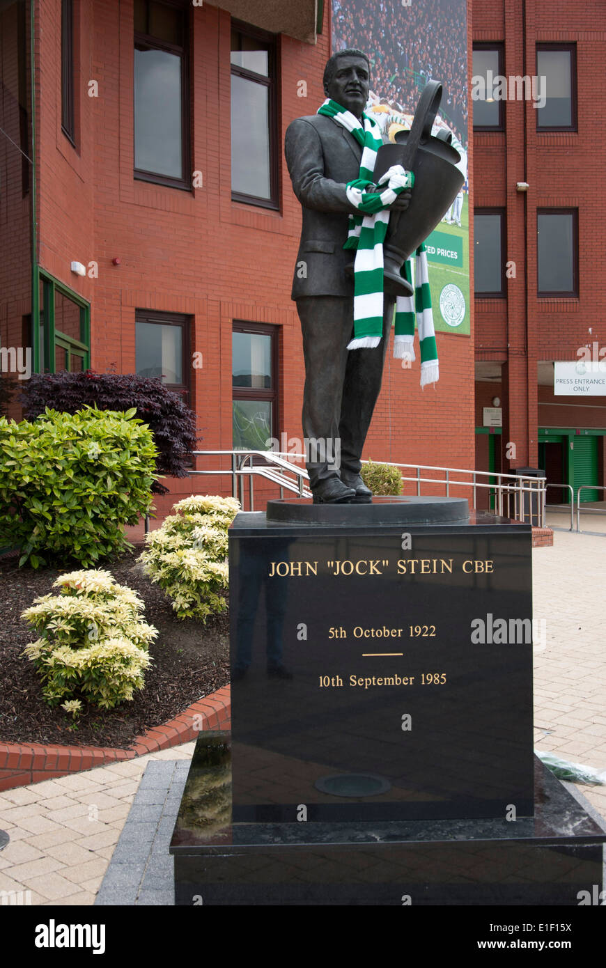 Statue von Jock Stein CBE Celtic Park Parkhead Glasgow Stockfotografie