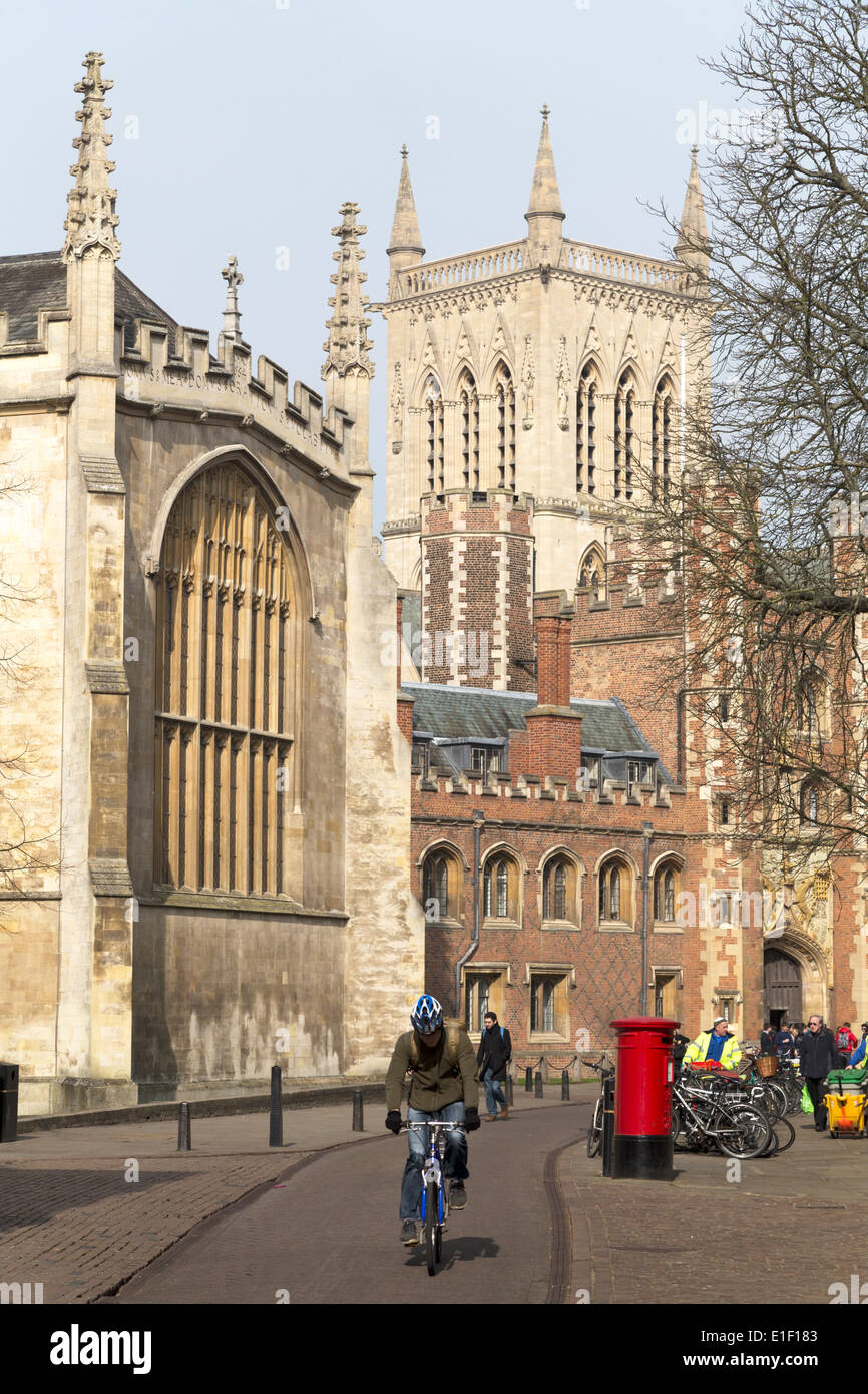 Großbritannien, Cambridge, anzeigen St. Johns Straße in Richtung St. Johns College Stockfoto