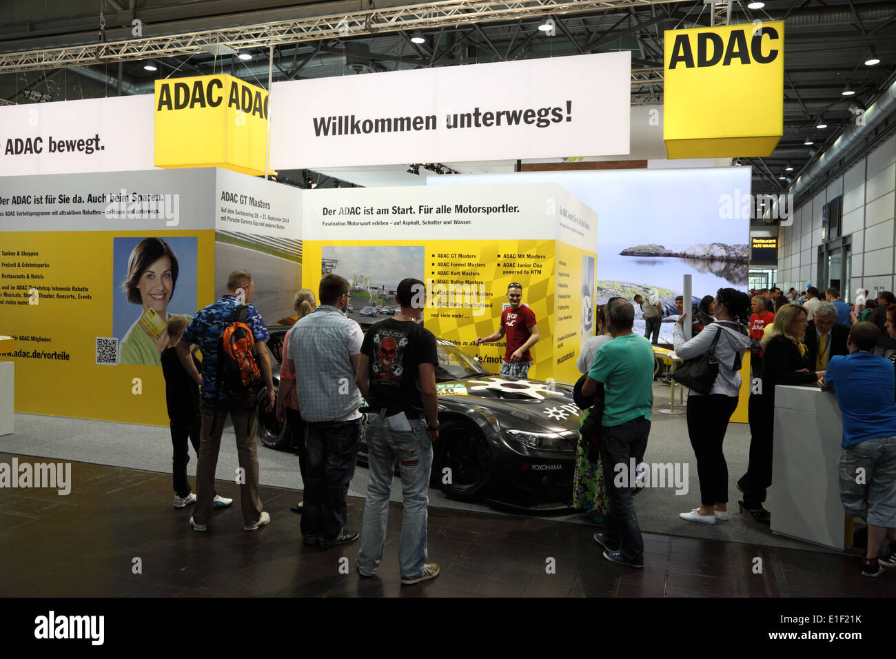 ADAC stehen auf der AMI - Auto Mobil International Trade Fair am 1. Juni 2014 in Leipzig, Deutschland. ADAC ist der größte deutsche eine Stockfoto