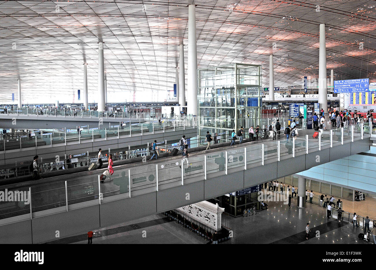 Abflüge Halle terminal 3 internationalen Flughafen Beijing China Stockfoto