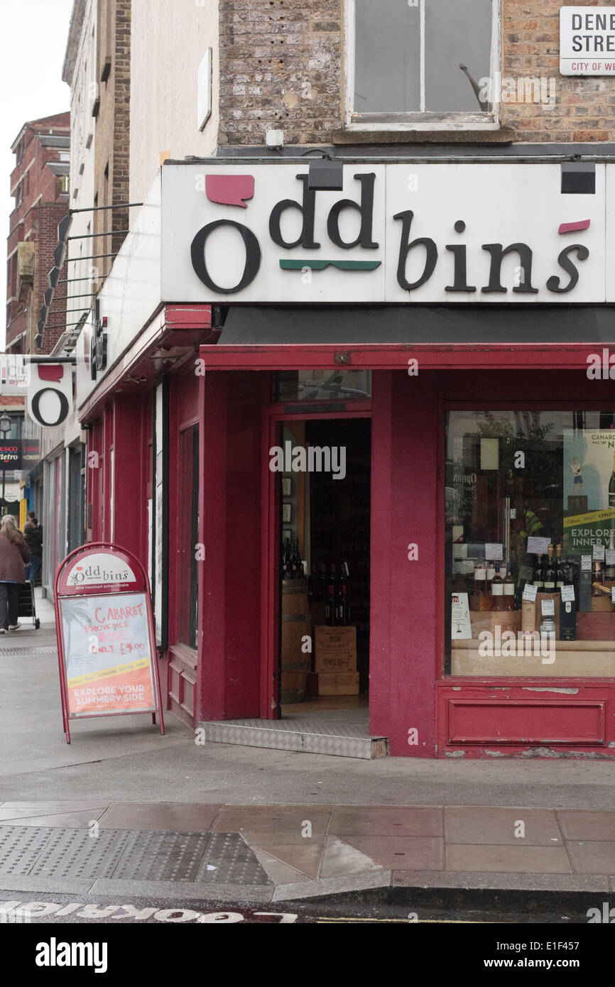 Oddbins Schnaps shop vorne, UK. Stockfoto