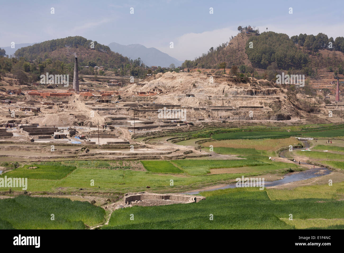 Ziegel-Fabrik, Godawari, Kathmandu, Nepal Stockfoto