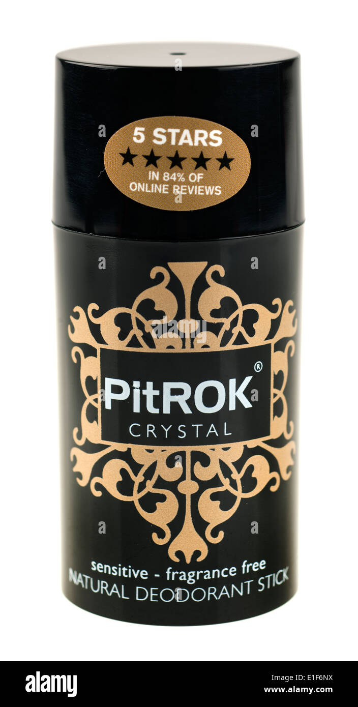 PitRok Kristall sensibler Duft frei natürliches Deodorant stick Stockfoto
