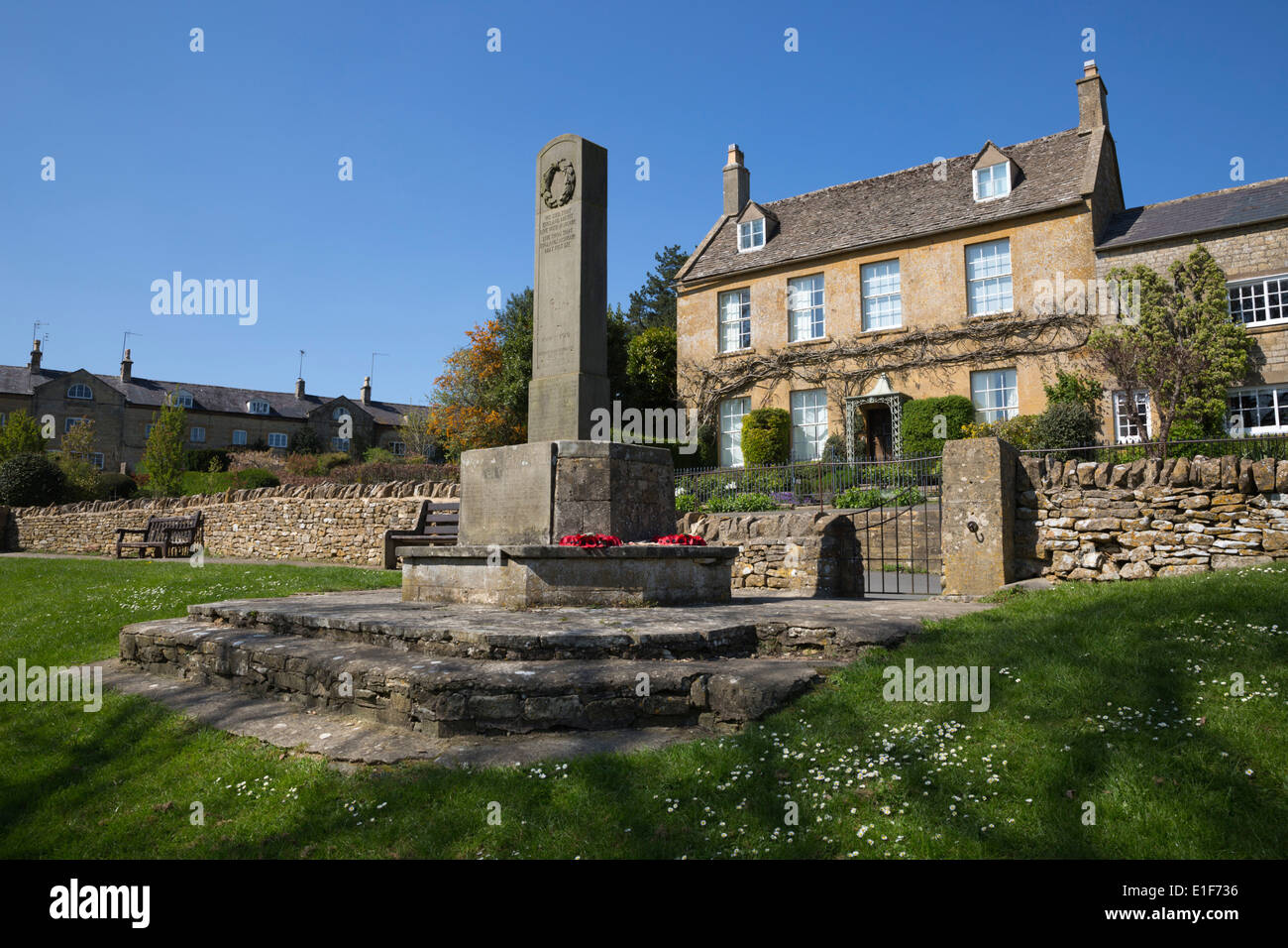Kriegerdenkmal am Dorfanger, Blockley, Gloucestershire, Vereinigtes Königreich, Europa Stockfoto
