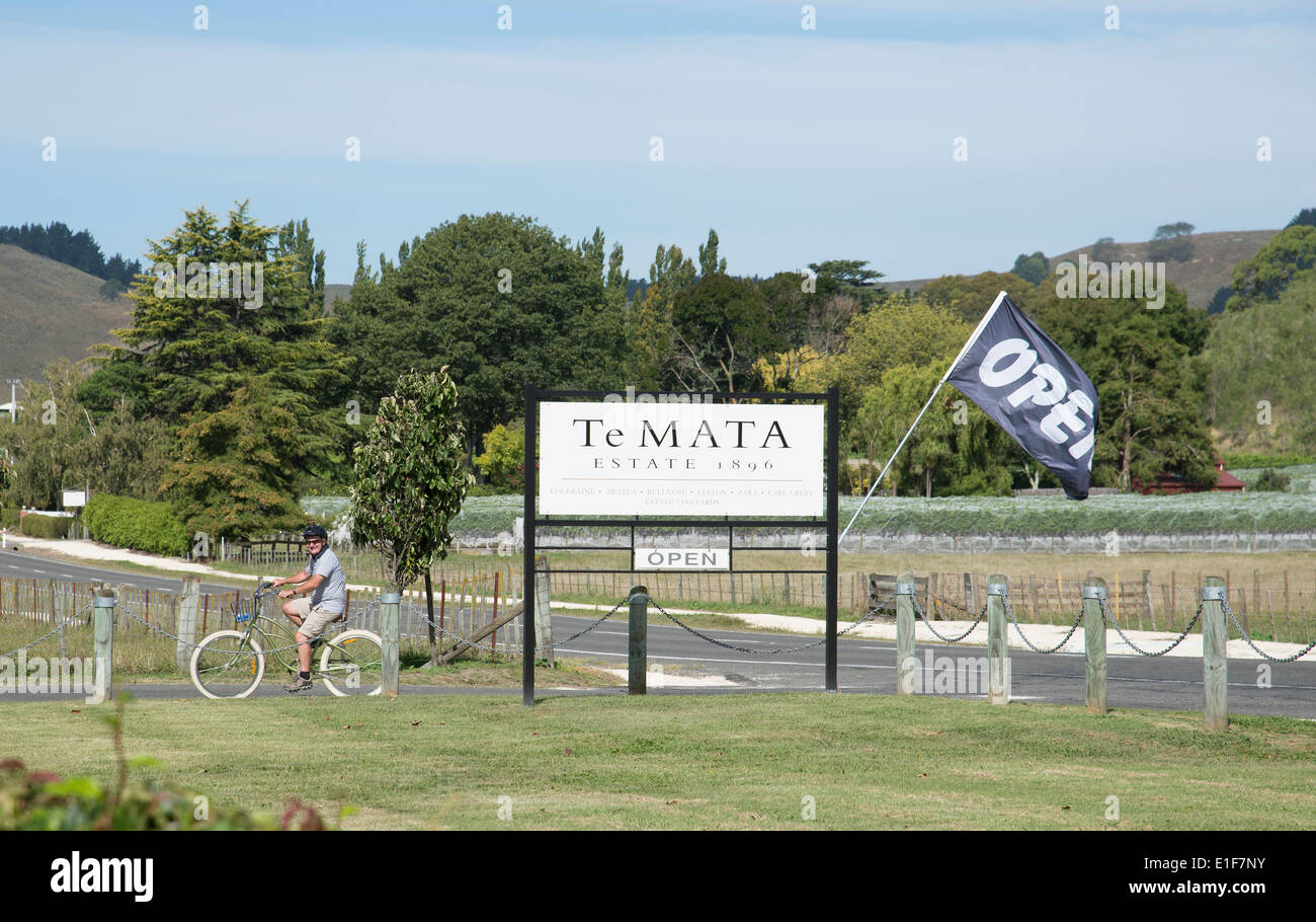 Te Mata Wine Estate Havalock North in der Hawkes Bay Region Neuseeland Radfahrer Besuch Stockfoto