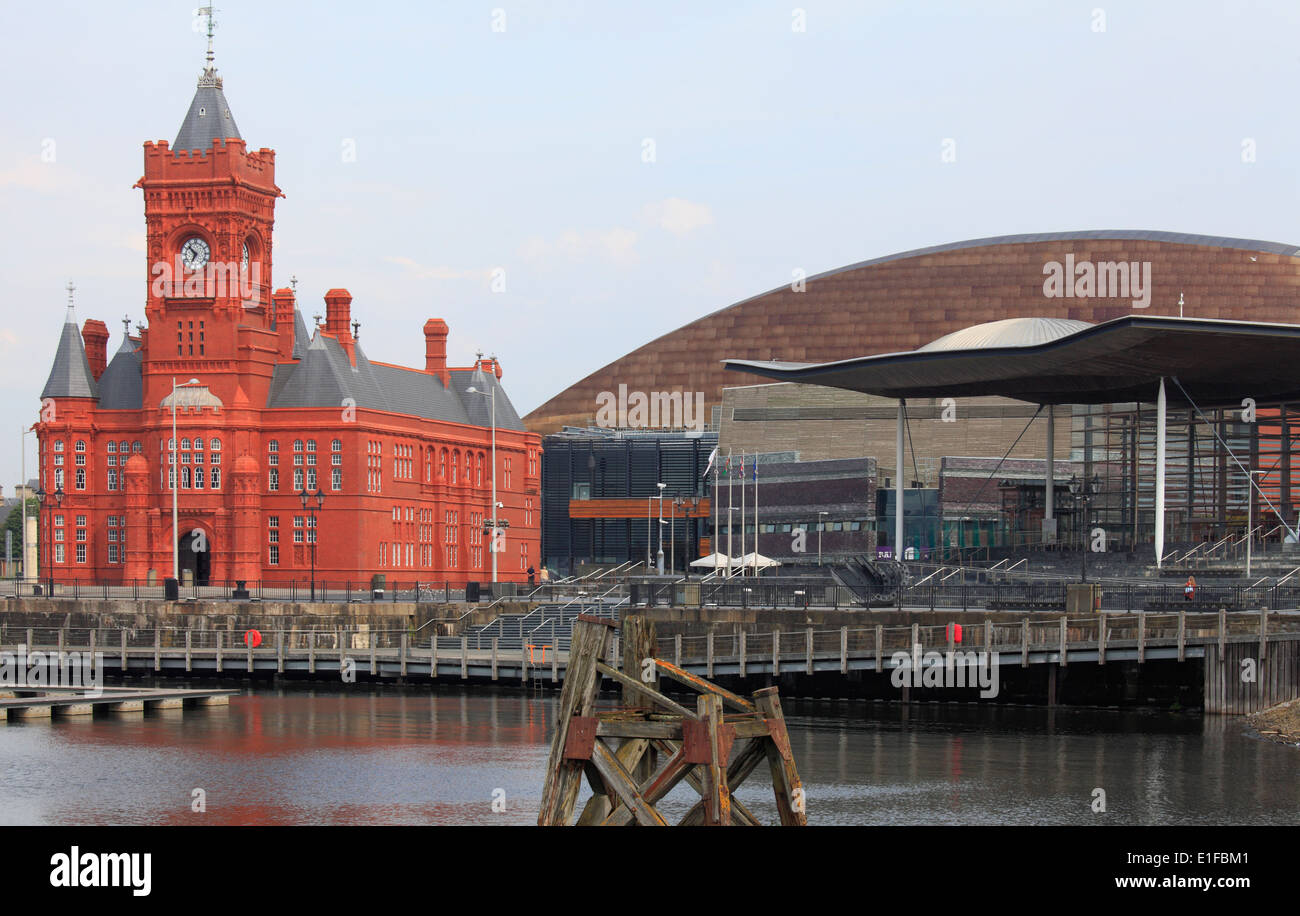 Großbritannien, Wales, Cardiff, Bay, Pierhead Building, Millennium Center, Stockfoto