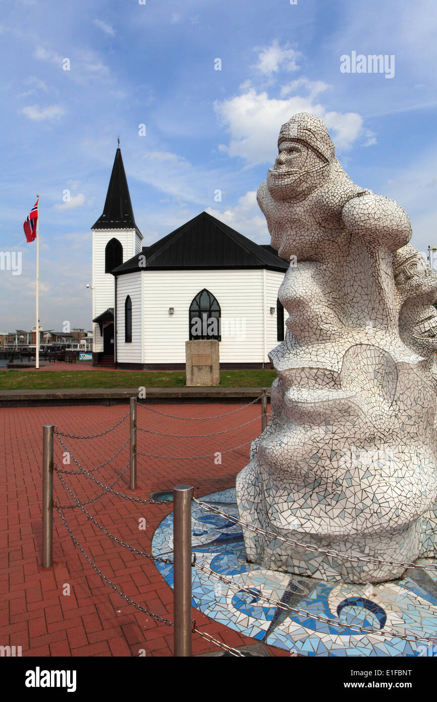 Großbritannien, Wales, Cardiff, Bay, norwegische Kirche, Antarktis 100 Memorial, Stockfoto