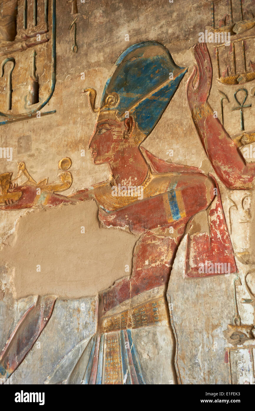 Ägypten, Nil Senke, Luxor, Theben, Westufer des Nils, Medinet Habou Tempel Stockfoto