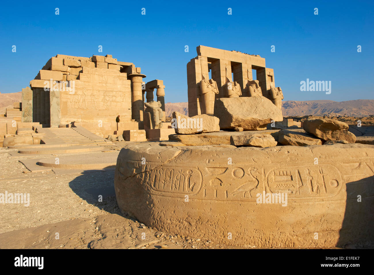 Ägypten, Nil Senke, Luxor, Theben, Westufer des Nils, Ramesseum Tempel von Ramses II Stockfoto