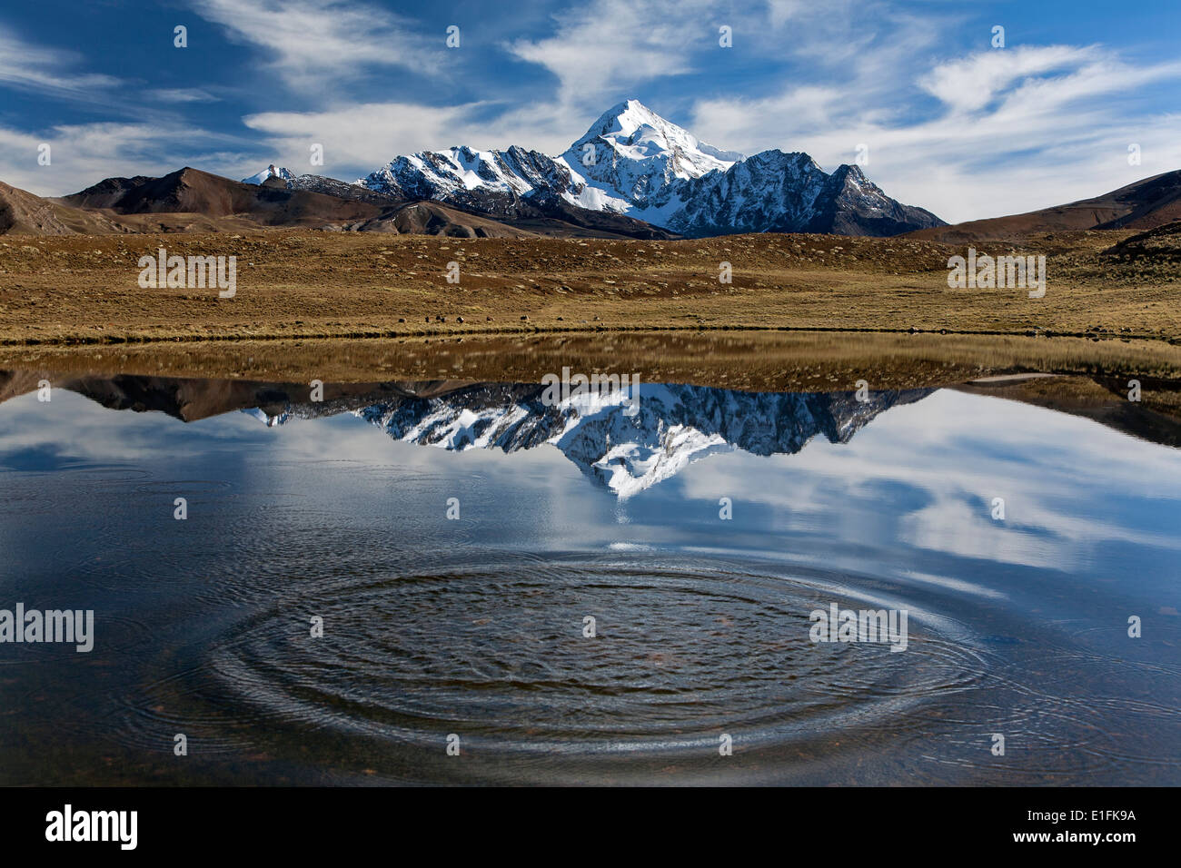 Huayna Potosi Mountain (6088mts). Cordillera Real. Bolivien Stockfoto