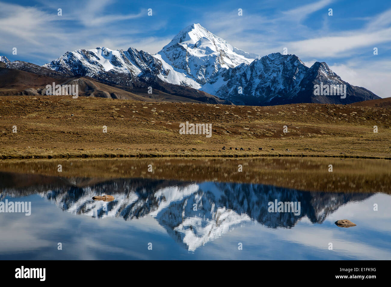 Huayna Potosi Mountain (6088mts). Cordillera Real. Bolivien Stockfoto