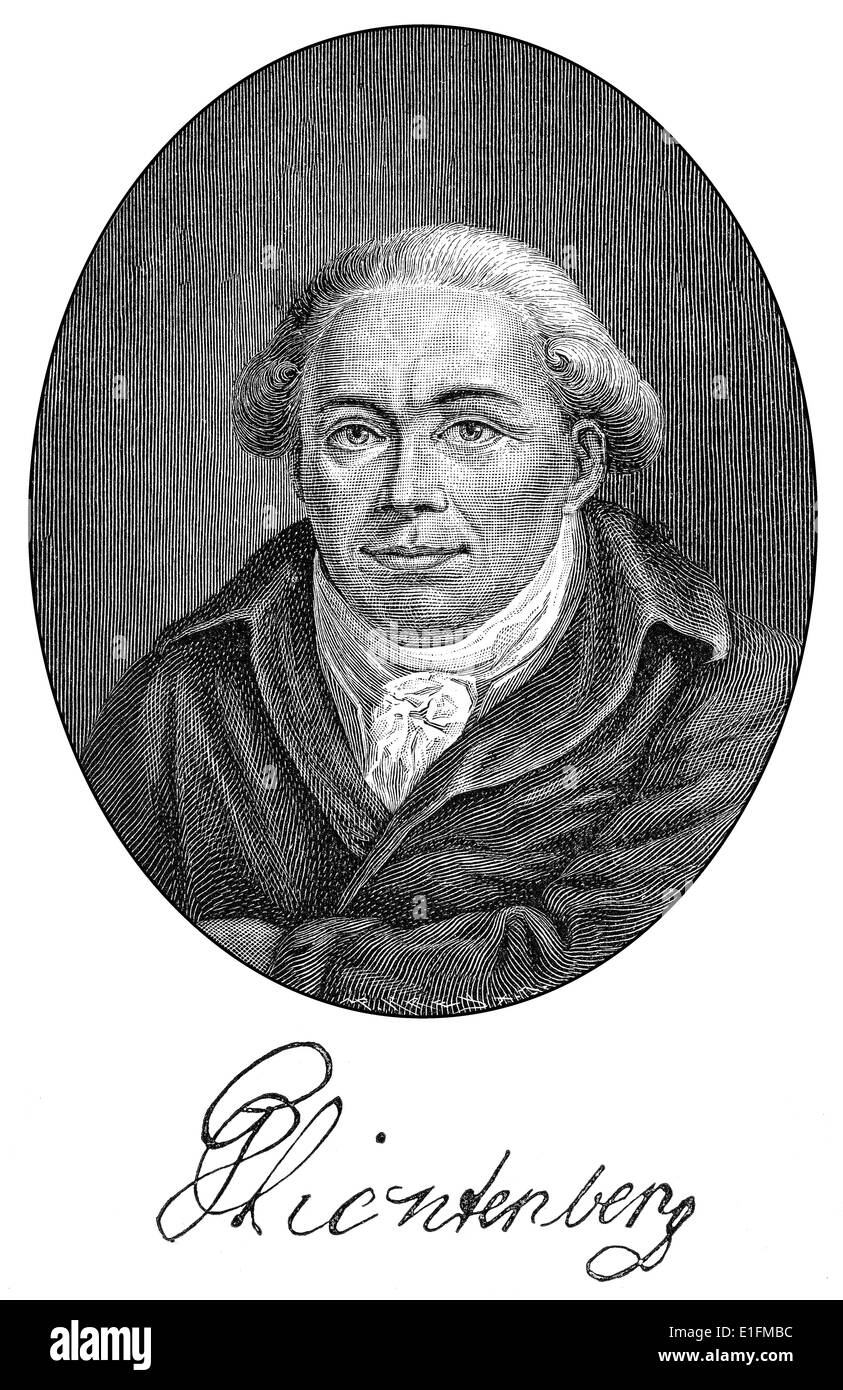 Georg Christoph Lichtenberg, 1742-1799, deutscher Wissenschaftler, Satiriker und Anglophile, Wissenschaftler, Stockfoto
