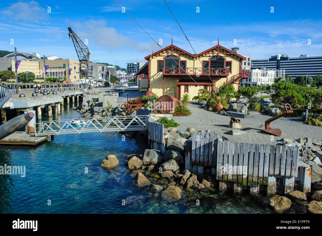 Uferpromenade rund um Lambton Harbour, Wellington, Nordinsel, Neuseeland, Pazifik Stockfoto