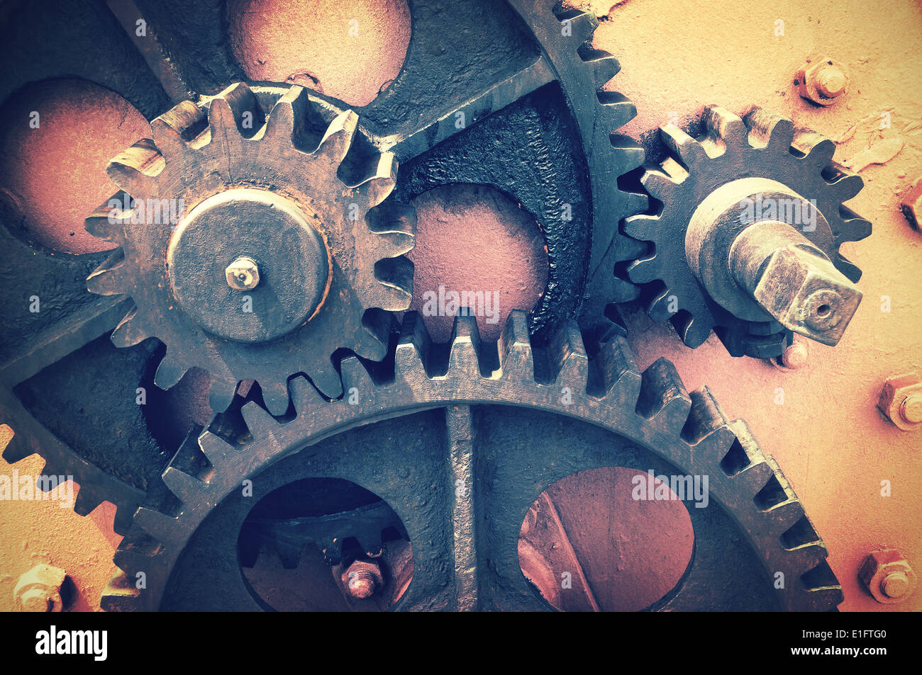 Zahnrad mit Vintage-Effekt Stockfoto