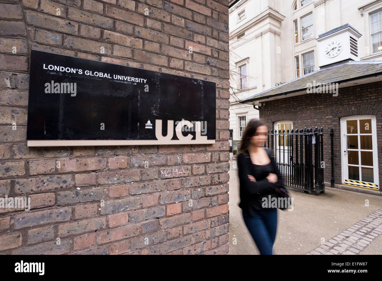 Der Haupteingang zum UCL, University College London, UK Stockfoto
