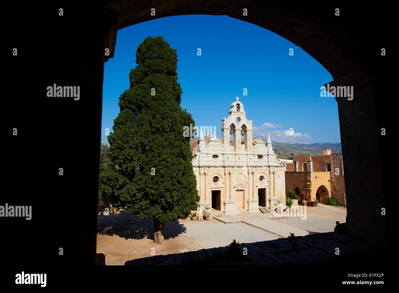 Griechenland, Insel Kreta, Arkadi Kloster (Arkadiou) Stockfoto