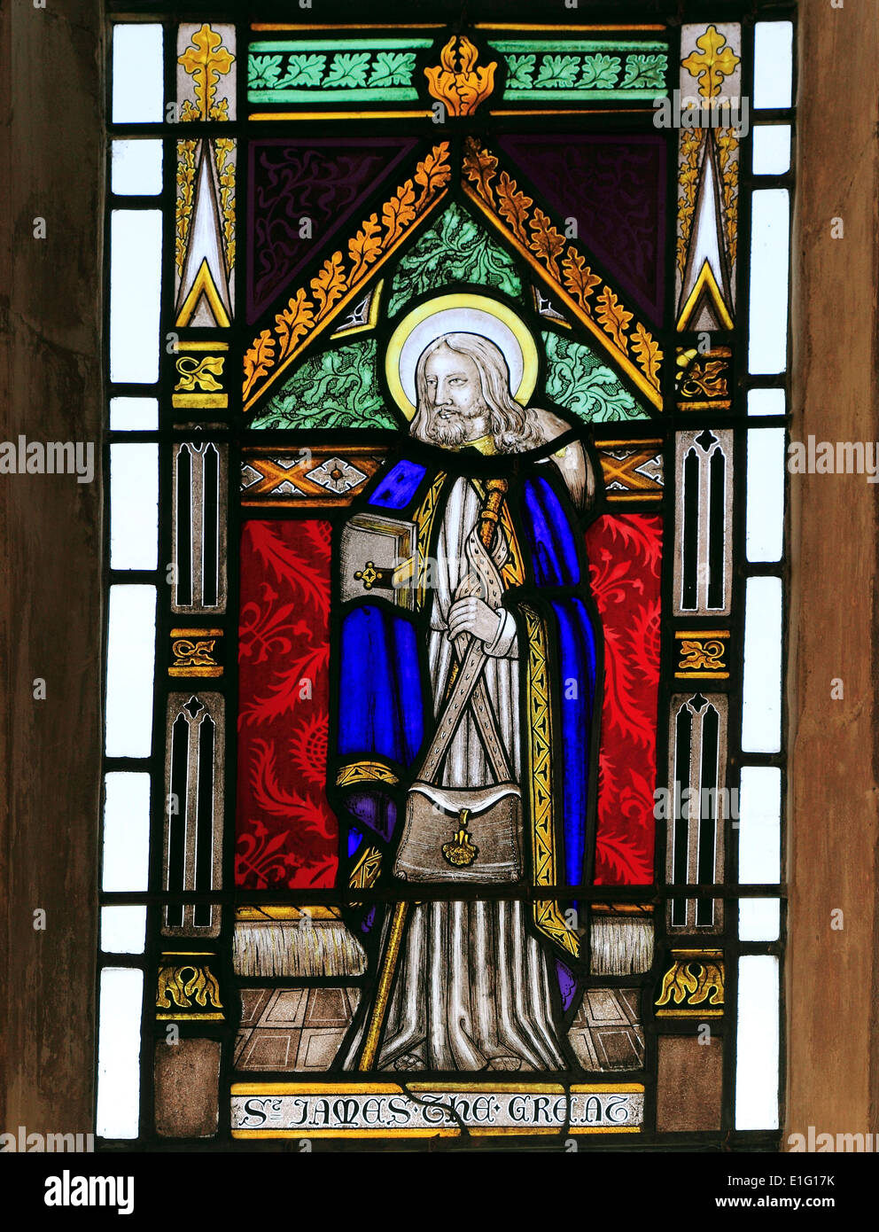 St. Jakobus, Glasfenster von Joseph Grant von Costessey, 1856, Wighton, Norfolk England UK Englisch viktorianischen Stockfoto