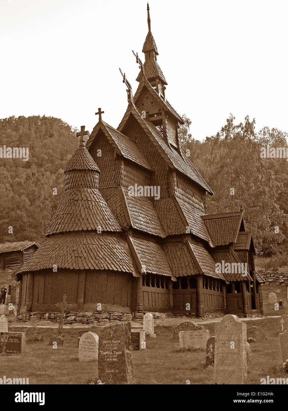 Borgund Stabkirche, Norwegen Stockfoto