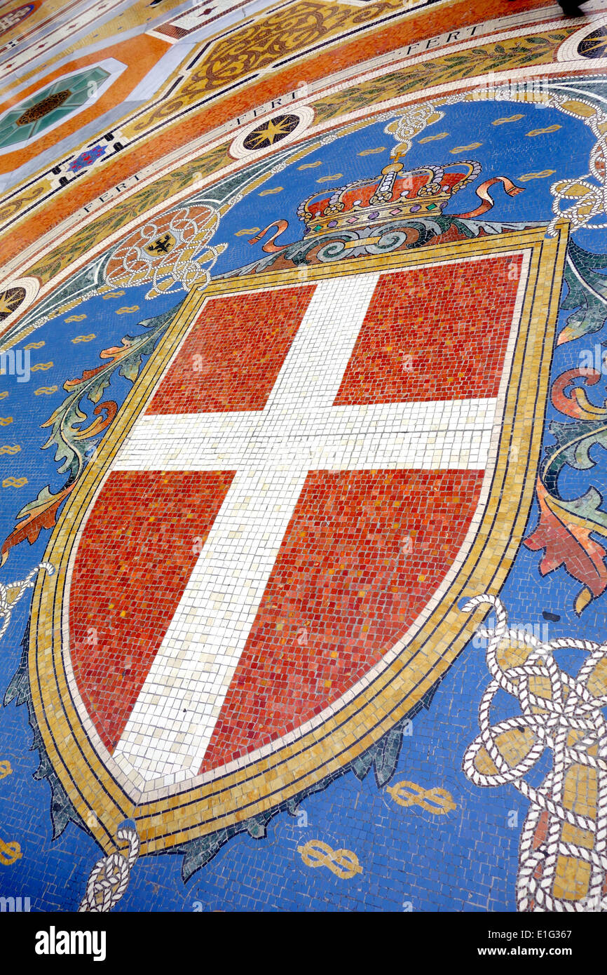 Mosaik "Wappen" in Mailand, Italien Stockfoto