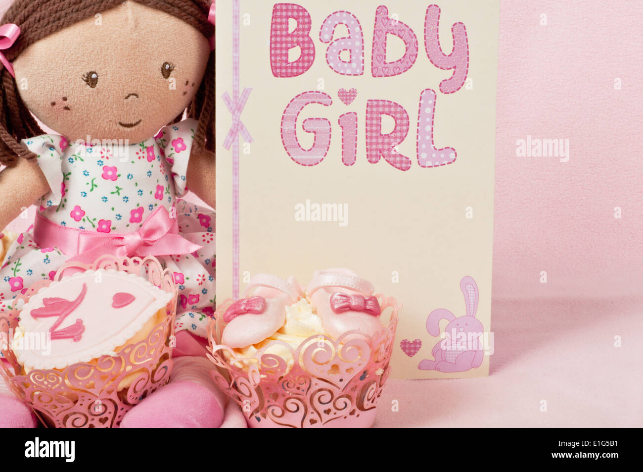 Neugeborenes Baby Mädchen Geschenke Stockfoto