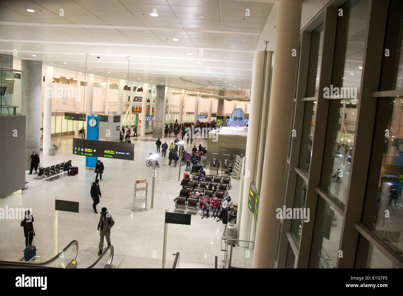 Flüge abgesagt oder verzögert am Pearson Airport - Toronto 6. Januar 2014 Stockfoto