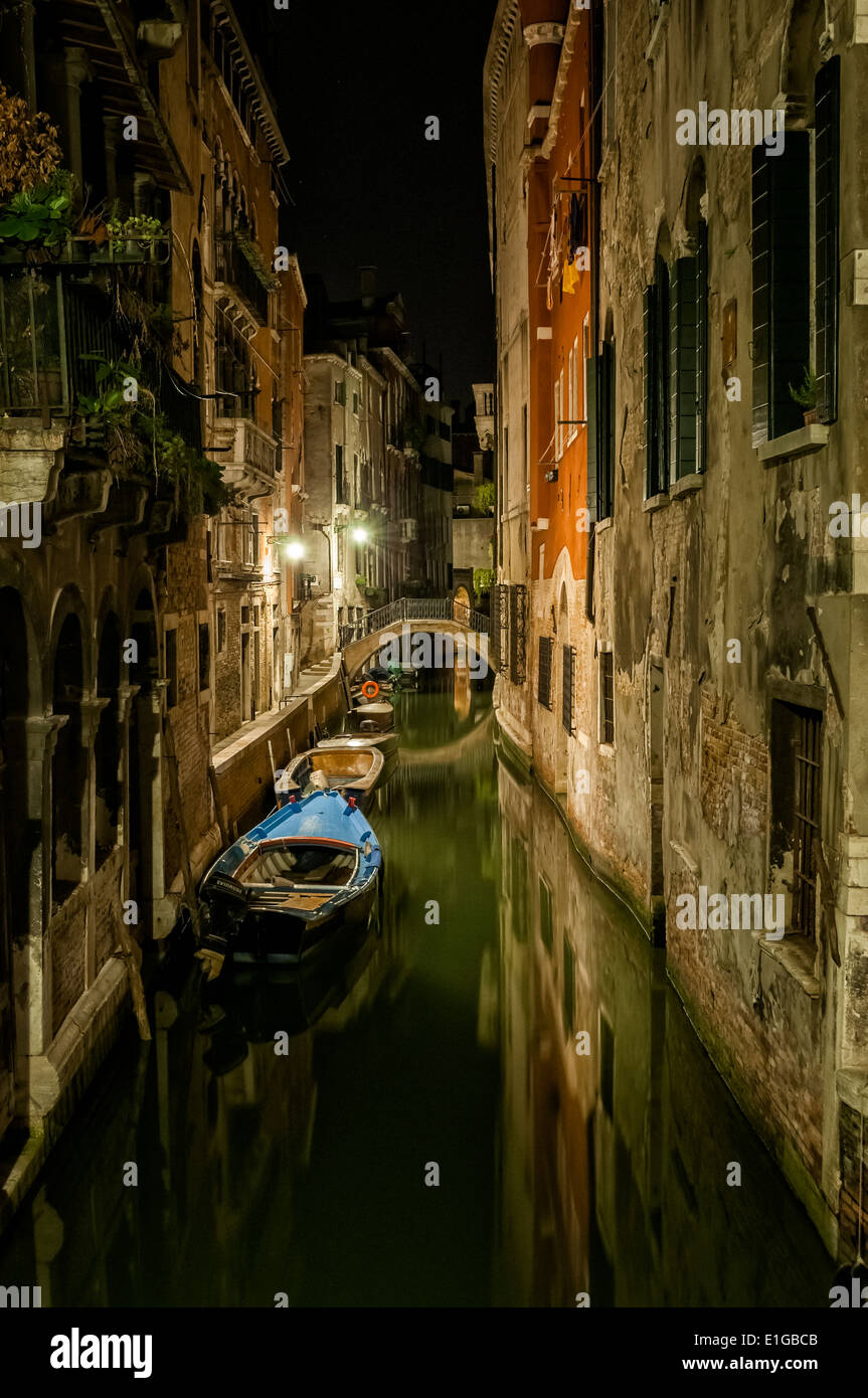 Zauberhaften Venedig bei Nacht Stockfoto