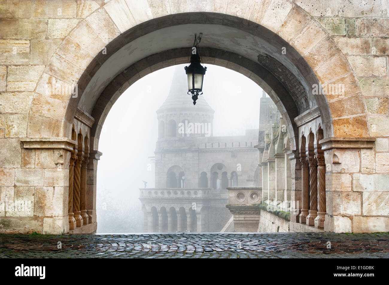 Fishermans Bastion in Buda Schloss, Budapest Ungarn. Stockfoto