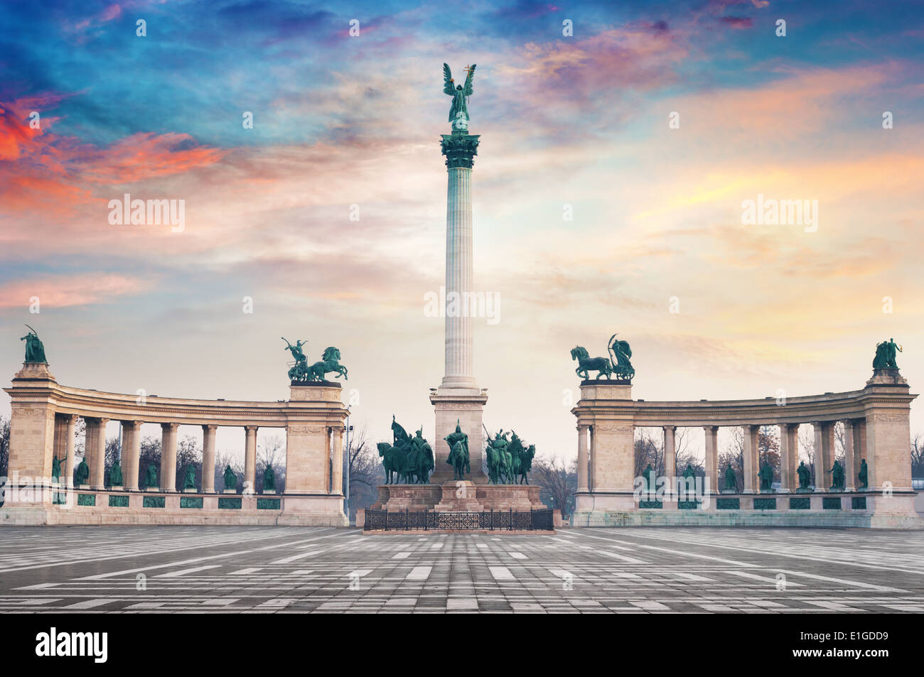 Heldenplatz in Budapest, Ungarn. Stockfoto