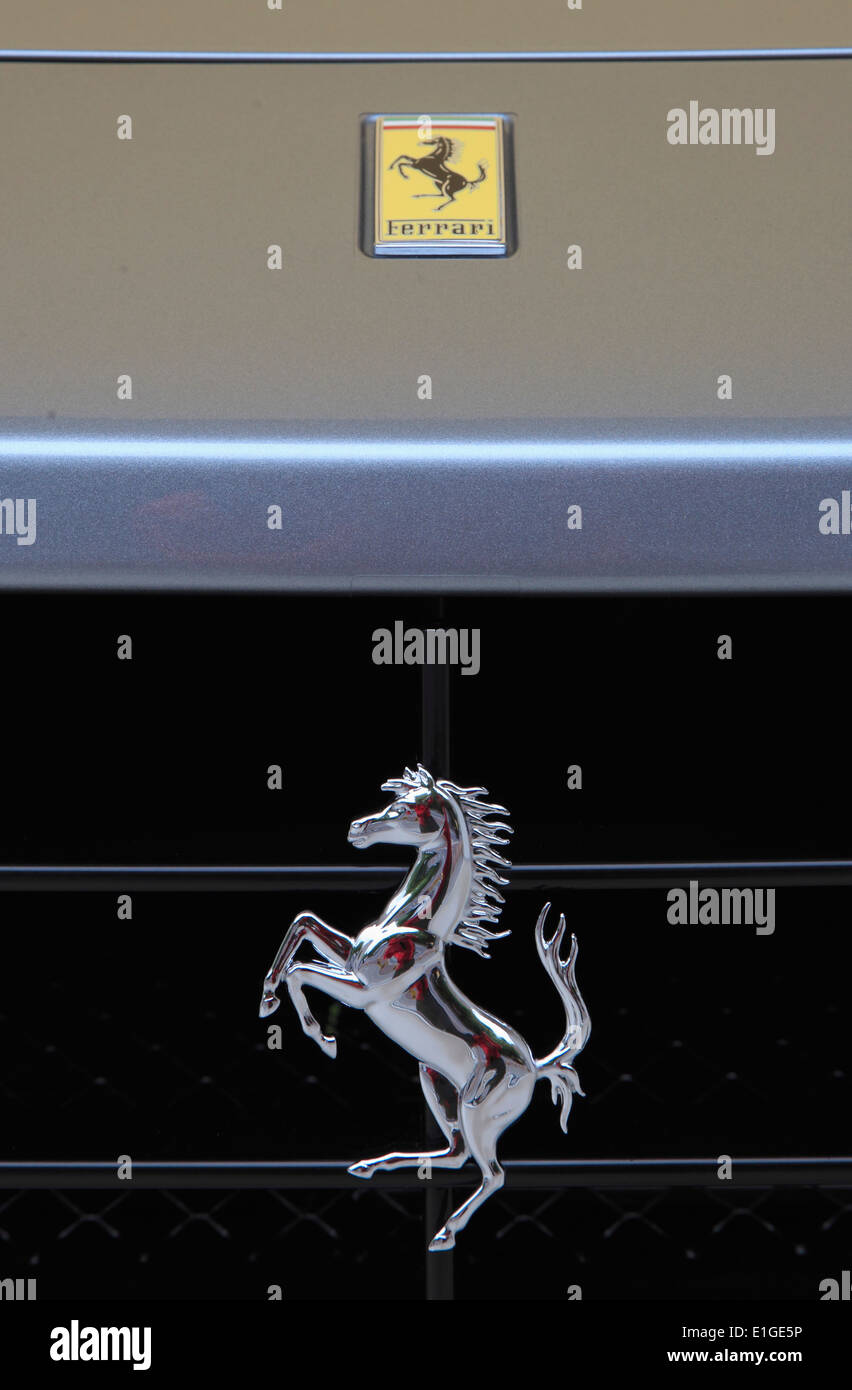 Großbritannien, England, London, Ferrari Auto, Detail, Emblem, Stockfoto