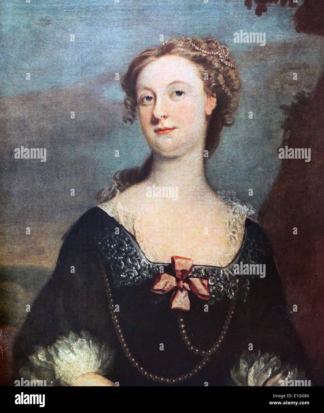 Portrait von Maria Rossam. Öl Malerei von Maria Rossam. Von Joseph Highmore (1692 - 1780) Ein englischer Porträt- und Historienmaler. Vom 1734 Stockfoto