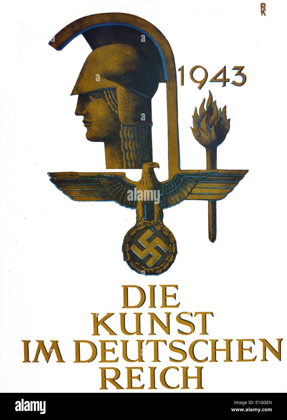 1943 Abdeckung Grafiken von 'Die Kunst im Deutschen Reich" (Kunst im Deutschen Reich) wurde im Januar 1937 von Gauleiter Adolf Wagnerand später unter der Leitung von Adolf Hitler selbst veröffentlicht. Stockfoto